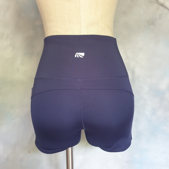 Marika Active Eclipse Navy Blue Wide High Waist Bike Shorts w/ InterLok Wick Sm - Picture 6 of 16